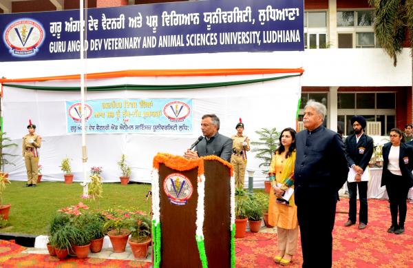 Dr. Inderjeet Singh, Vice Chancellor elaborated the achievements of University on Celebration of Republic Day on 26-1-2023